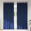 vidaXL Rideaux occultants 2 pcs Bleu fonc&eacute; 140 x 225 cm Velours