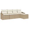 vidaXL Ensemble de Canap&eacute;s avec coussin 5 pcs Beige polyrotin