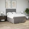 vidaXL Sommier &agrave; lattes de lit avec matelas Taupe 140x190 cm Tissu