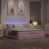 vidaXL Lit ottoman avec matelas et LED Rose 180x200 cm velours