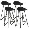 vidaXL Tabourets de bar lot de 4 noir cuir v&eacute;ritable