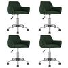 vidaXL Chaises pivotantes &agrave; manger lot de 4 Vert fonc&eacute; Velours