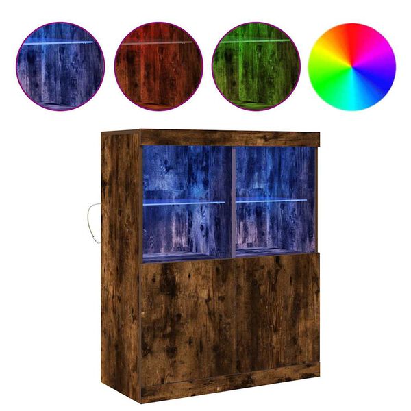 vidaXL Buffet ch&ecirc;ne fum&eacute; 81x37x100 cm bois d'ing&eacute;nierie