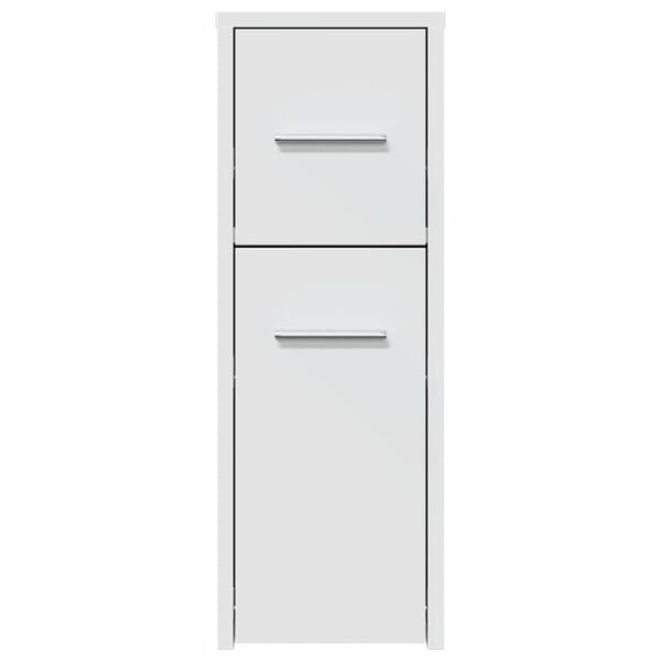 vidaXL Armoire de salle de bain &eacute;troite avec roulettes blanc
