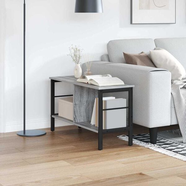 vidaXL &Eacute;tag&egrave;re Gris Sonoma 82 x 32 x 47 cm Bois d'ing&eacute;nierie