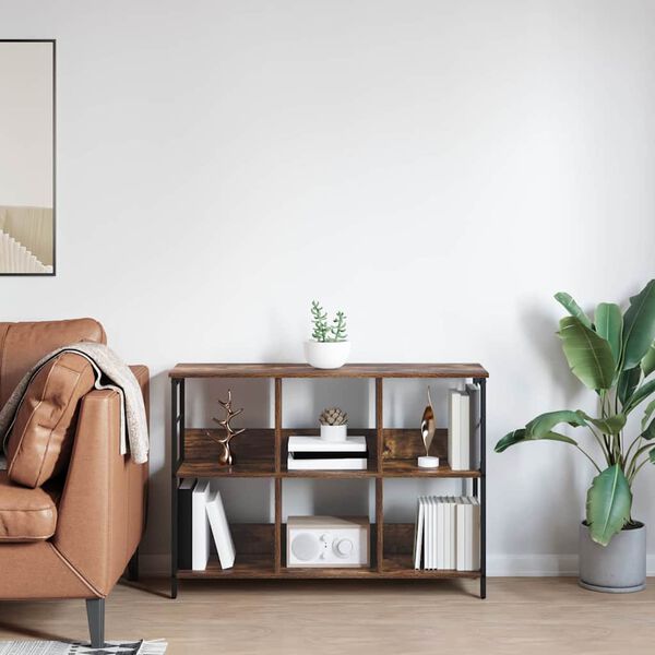 vidaXL &Eacute;tag&egrave;re Ch&ecirc;ne fum&eacute; 102 x 32 x 72,5 cm Bois d'ing&eacute;nierie