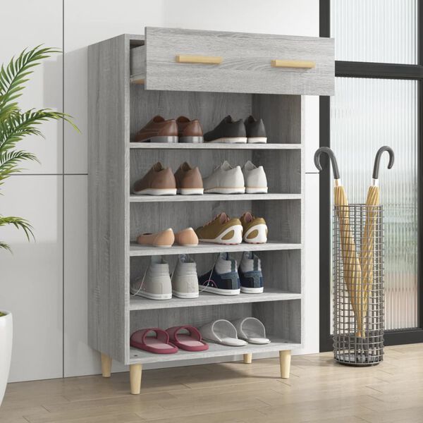 vidaXL Armoire &agrave; chaussures Sonoma gris 60x35x105 cm Bois d'ing&eacute;nierie
