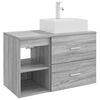 vidaXL Ensemble de mobilier de salle de bain 2 pc Sonoma gris