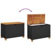 vidaXL Boîte de rangement de jardin noir résine tressée bois d'acacia