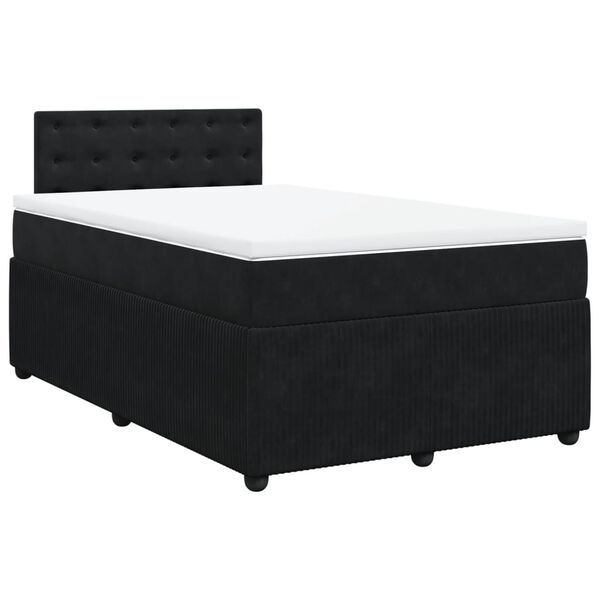 vidaXL Sommier &agrave; lattes de lit avec matelas noir 120x190 cm velours