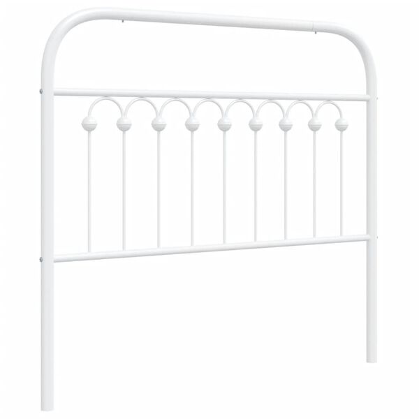 vidaXL T&ecirc;te de lit m&eacute;tal blanc 100 cm