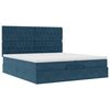 vidaXL Cadre de lit ottoman avec matelas bleu fonc&eacute; 200x200 cm velours