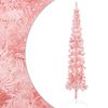 vidaXL Demi sapin de Noël artificiel mince avec support Rose 240 cm