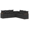 vidaXL Ensemble de Canap&eacute;s 7 pc Noir Rattan synth&eacute;tique et acier