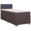 vidaXL Lit de box spring avec matelas et LED Marron fonc&eacute; 100 x 200 cm