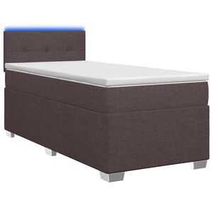 vidaXL Lit de box spring avec matelas et LED Marron fonc&eacute; 100 x 200 cm