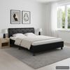 vidaXL Cadre de lit sans matelas noir similicuir 140x200 cm
