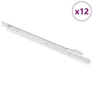 vidaXL Glissi&egrave;re de tiroir 12 pcs Blanc 400 mm Acier