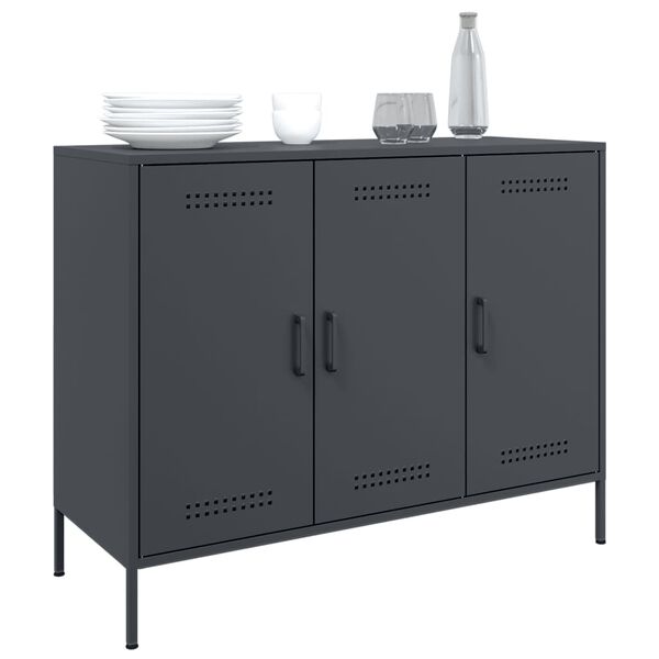 vidaXL Buffet anthracite 100,5x39x79 cm acier