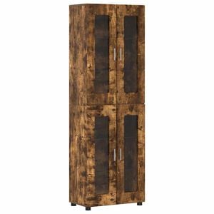 vidaXL Haut Armoire avec &eacute;tag&egrave;re FLORIN Ch&ecirc;ne fum&eacute; 60 x 35 x 182 cm
