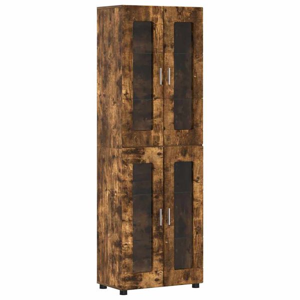 vidaXL Haut Armoire avec &eacute;tag&egrave;re FLORIN Ch&ecirc;ne fum&eacute; 60 x 35 x 182 cm
