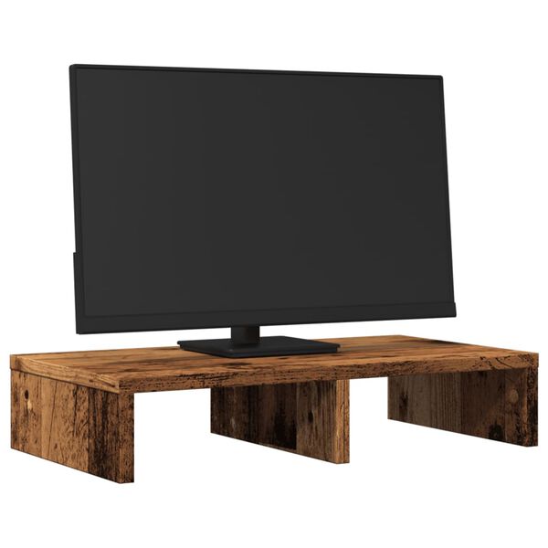 vidaXL Support de moniteur vieux bois 50x27x10 cm bois d'ing&eacute;nierie