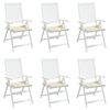 vidaXL Coussins de chaise jardin lot de 6 cr&egrave;me 50x50x2cm tissu oxford