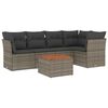 vidaXL Salon de jardin 6 pcs avec coussins gris r&eacute;sine tress&eacute;e
