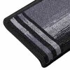 vidaXL Tapis d'escalier autoadh&eacute;sifs 5 pcs 65x21x4 cm Noir et gris