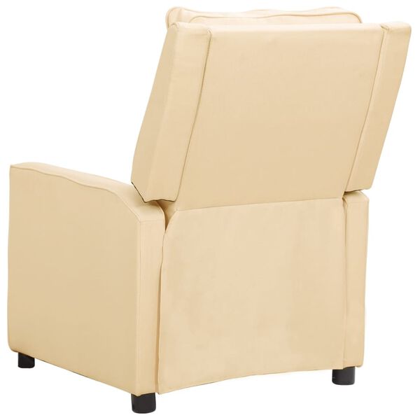 vidaXL Fauteuil de massage Cr&egrave;me Tissu