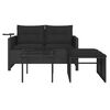 vidaXL Salon de jardin 3 pcs avec coussins noir résine tressée
