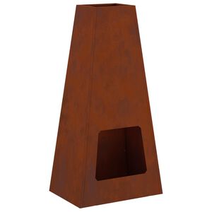 vidaXL Brasero Rouill&eacute; 50 x 35 x 100 cm Acier patin&eacute;