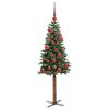 vidaXL Sapin de No&euml;l mince Vert 150 cm PVC et bois de pin massif