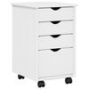vidaXL Cabinet roulant Blanc 34 x 39 x 56 cm Bois de Pin Massif