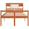vidaXL Lit bibliothèque sans matelas cire marron 135x190 cm pin massif