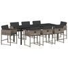 vidaXL Ensemble de salle &agrave; manger pour jardin 9 pcs Gris polyrotin