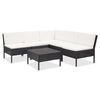 vidaXL Salon de jardin 6 pcs avec coussins R&eacute;sine tress&eacute;e Noir