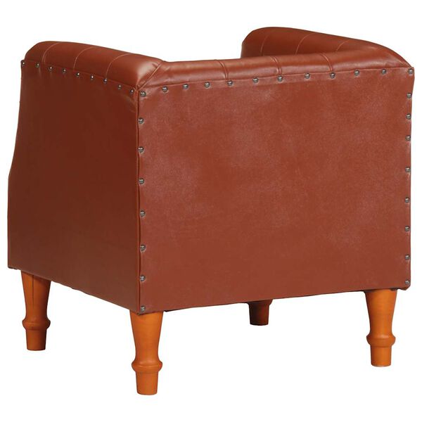 vidaXL Fauteuil marron cuir v&eacute;ritable