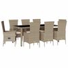 vidaXL Ensemble &agrave; manger de jardin et coussins 9 pcs beige Poly rotin