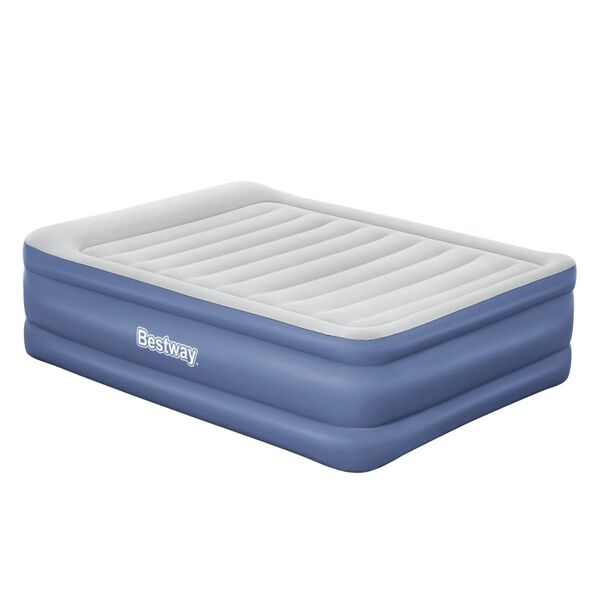 Bestway Matelas pneumatique Tritech 2 places 203x152x61cm bleu et gris