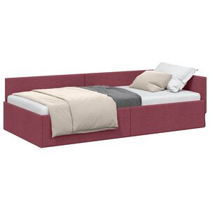 vidaXL Cadre de lit d'angle Bordeaux 80 cm x 200 cm tissu