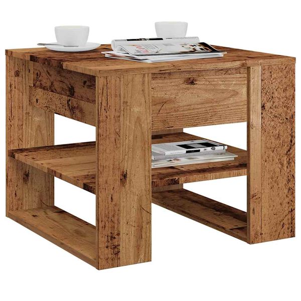 vidaXL Table basse vieux bois 55,5x55x45 cm bois d'ing&eacute;nierie