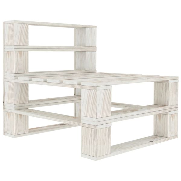 vidaXL Canap&eacute; de milieu palette de jardin bois blanc