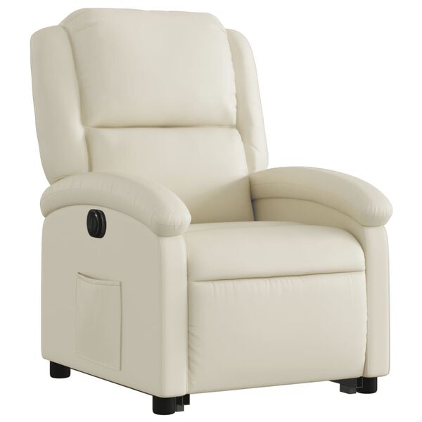vidaXL Fauteuil inclinable électrique crème similicuir