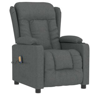 vidaXL Fauteuil de massage Gris fonc&eacute; Tissu