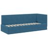 vidaXL Cadre de lit d'angle avec matelas Bleu 80 x 200 cm Velours