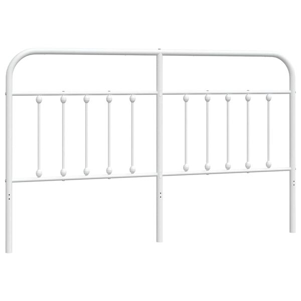 vidaXL T&ecirc;te de lit de remplacement m&eacute;tal blanc 160 cm