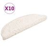 vidaXL Tapis d'escalier 10 pi&egrave;ces 56 x 17 x 3 cm Blanc Demi-rond