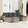 vidaXL Salon de jardin 6 pcs avec coussins gris clair r&eacute;sine tress&eacute;e
