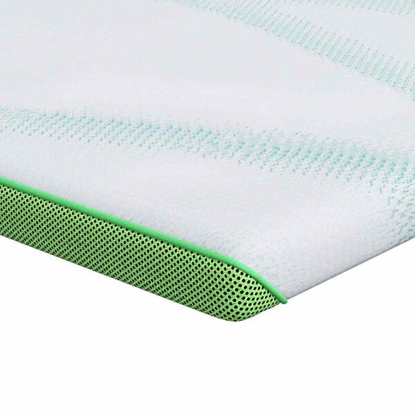 vidaXL Surmatelas Blanc et vert 140 x 200 cm Tissu Jacquard